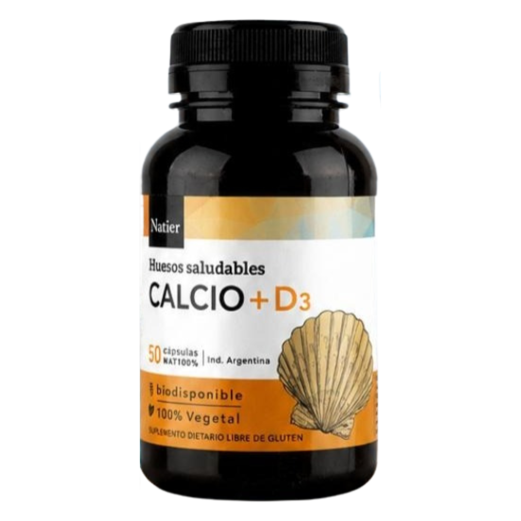 Calcio + Vitamina D3 Natier - 50 capsulas
