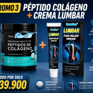 Promo 3 — Péptidos de Colágeno + Crema Lumbar Sumifun